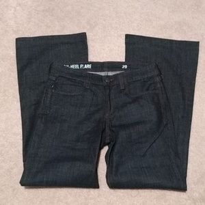 High heel flare jeans.